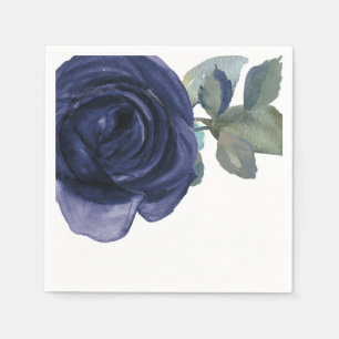 Serviette En Papier Bleu floral indigo violet vibrant intense