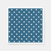 Serviette En Papier Bleu foncé avec Pois (Devant)