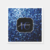 Serviette En Papier Bleu foncé brillant parties scintillant brillant d (Devant)
