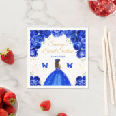 Serviette En Papier Bleu foncé Brunette Cheveux Princesse Sweet sixtee (En situation)