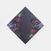 Serviette En Papier Bleu foncé et violet Moody Bridal Brunch (Coin)