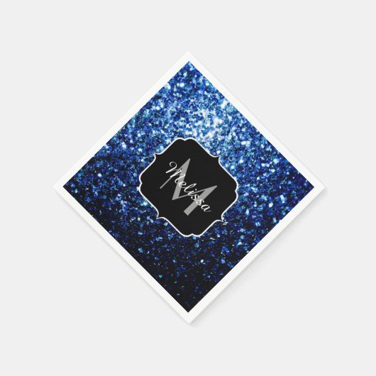 Serviette En Papier Bleu foncé foncé brillant parties scintillant scin (Coin)