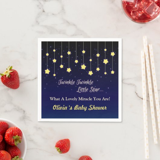 Serviette En Papier Bleu foncé Twinkle Little Star Baby shower Fournit (En situation)