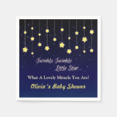 Serviette En Papier Bleu foncé Twinkle Little Star Baby shower Fournit (Devant)