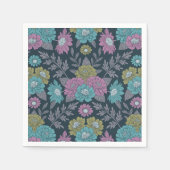 Serviette En Papier Bleu foncé, vert et violet (Devant)