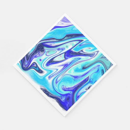 Serviette En Papier Bleu fondu | Marble Fluid Art (Coin)
