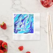 Serviette En Papier Bleu fondu | Marble Fluid Art (En situation)