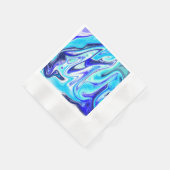 Serviette En Papier Bleu fondu | Marble Fluid Art (Coin)