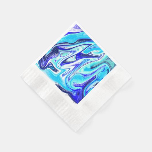 Serviette En Papier Bleu fondu | Marble Fluid Art (Coin)