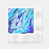Serviette En Papier Bleu fondu | Marble Fluid Art (Devant)