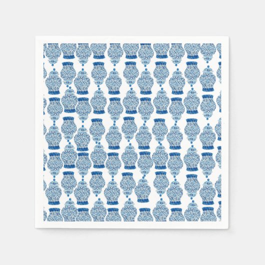 Serviette En Papier Bleu Ginger Jar Lance Blanket (Devant)