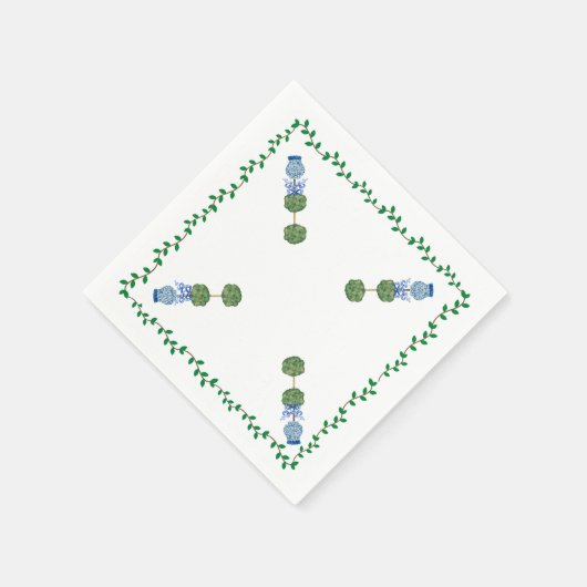 Serviette En Papier Bleu Ginger Jars Jar Topiary Vine Cloche Napkin (Coin)
