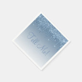 Serviette En Papier Bleu glacé Élégant Script Glam Parties scintillant (Coin)