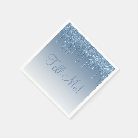 Serviette En Papier Bleu glacé Élégant Script Glam Parties scintillant (Coin)