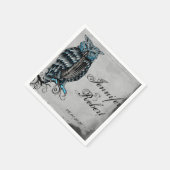 Serviette En Papier Bleu gothique Chouette Posh Mariage Napkin (Coin)