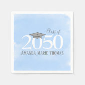 Serviette En Papier Bleu Graduation Custom Classic Napkin (Devant)