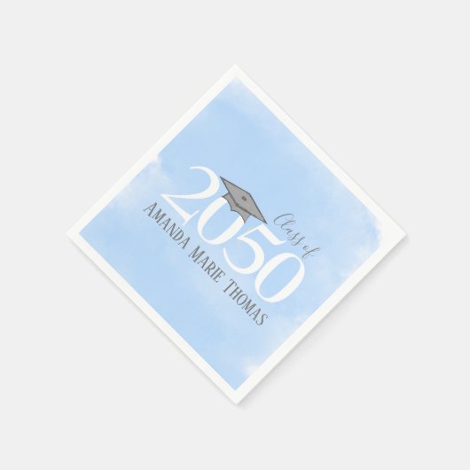 Serviette En Papier Bleu Graduation Custom Classic Napkin (Coin)