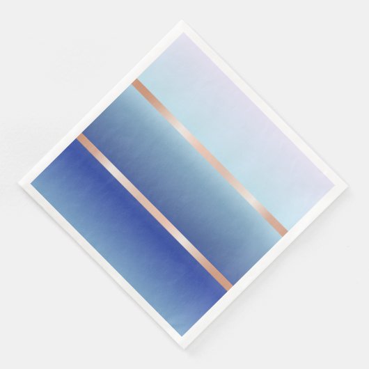 Serviette En Papier Bleu Grille Or rose (Coin)