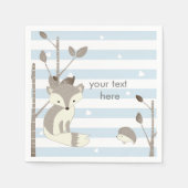 Serviette En Papier Bleu gris bois renard papier Naples (Devant)