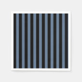 Serviette En Papier Bleu gris et noir rayures (Devant)