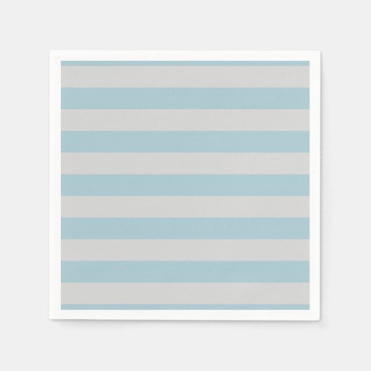 Serviette En Papier Bleu, Gris Gris, Motif rayé (Devant)