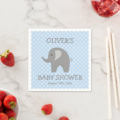Serviette En Papier Bleu & gris mignon éléphant garçons baby shower se (En situation)