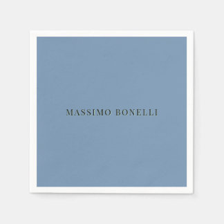 Serviette En Papier Bleu Gris Minimaliste Moderne Lisible