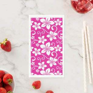 SERVIETTE EN PAPIER BLEU HAWAII (ROSE CHAUDE)