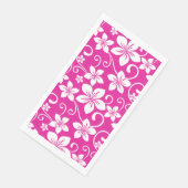 SERVIETTE EN PAPIER BLEU HAWAII (ROSE CHAUDE) (Coin)