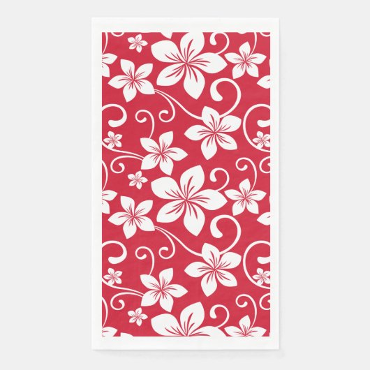 SERVIETTE EN PAPIER BLEU HAWAII (ROUGE) (Devant)