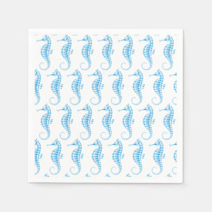 Serviette En Papier Bleu hippocampe