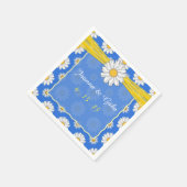 Serviette En Papier Bleu Jaune Blanc Fleur Mariage serviettes (Coin)
