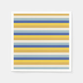 Serviette En Papier Bleu jaune moderne rayures crème Hanoukka (Devant)