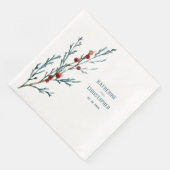 Serviette En Papier Bleu Juniper et Baies rouges Sprig (Coin)