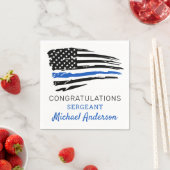 Serviette En Papier Bleu Léger Drapeau Police Parti de retraite (En situation)