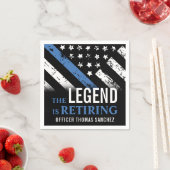 Serviette En Papier Bleu Léger Drapeau Police Parti de retraite (En situation)