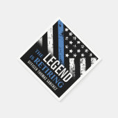 Serviette En Papier Bleu Léger Drapeau Police Parti de retraite (Coin)