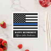 Serviette En Papier Bleu Léger Drapeau Police Parti de retraite (En situation)