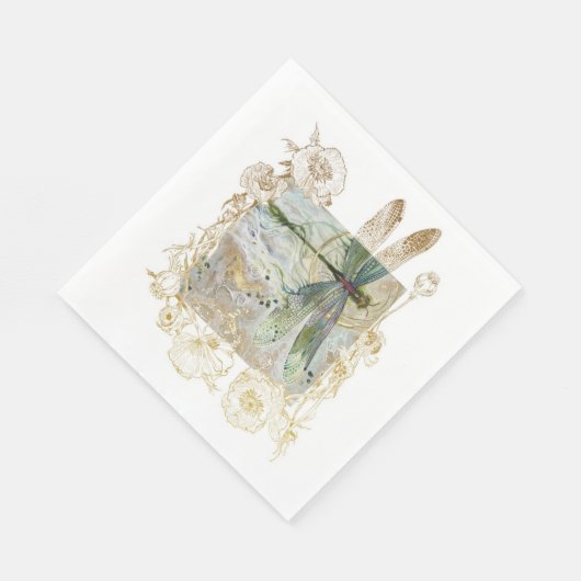 Serviette En Papier Bleu libellule Napkin (Coin)