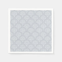 Bleu mandala vagues motif sur fond blanc