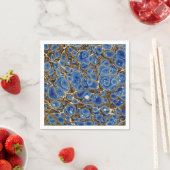 Serviette En Papier Bleu Marbleisé (En situation)