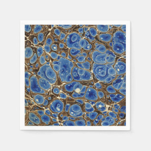 Serviette En Papier Bleu Marbleisé