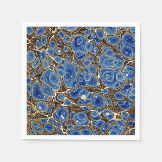 Serviette En Papier Bleu Marbleisé (Devant)