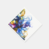 Serviette En Papier Bleu Marbre Agate Fluide Art (Coin)