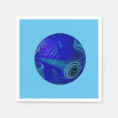 Serviette En Papier Bleu Marbré Pelouse Bowles, Papier serviettes (Devant)