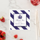 Serviette En Papier Bleu Mariage de navire marine (En situation)