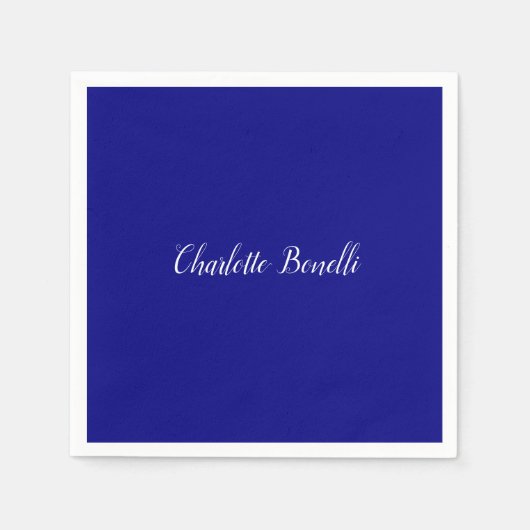 Serviette En Papier Bleu marin minimaliste professionnel (Devant)