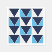 Serviette En Papier Bleu Marine Bleu Blanc Triangle Motif géométrique (Devant)