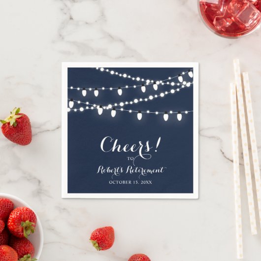 Serviette En Papier Bleu Marine | Élégant Parti de retraite classique (En situation)