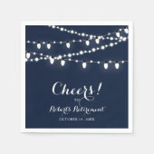 Serviette En Papier Bleu Marine | Élégant Parti de retraite classique (Devant)